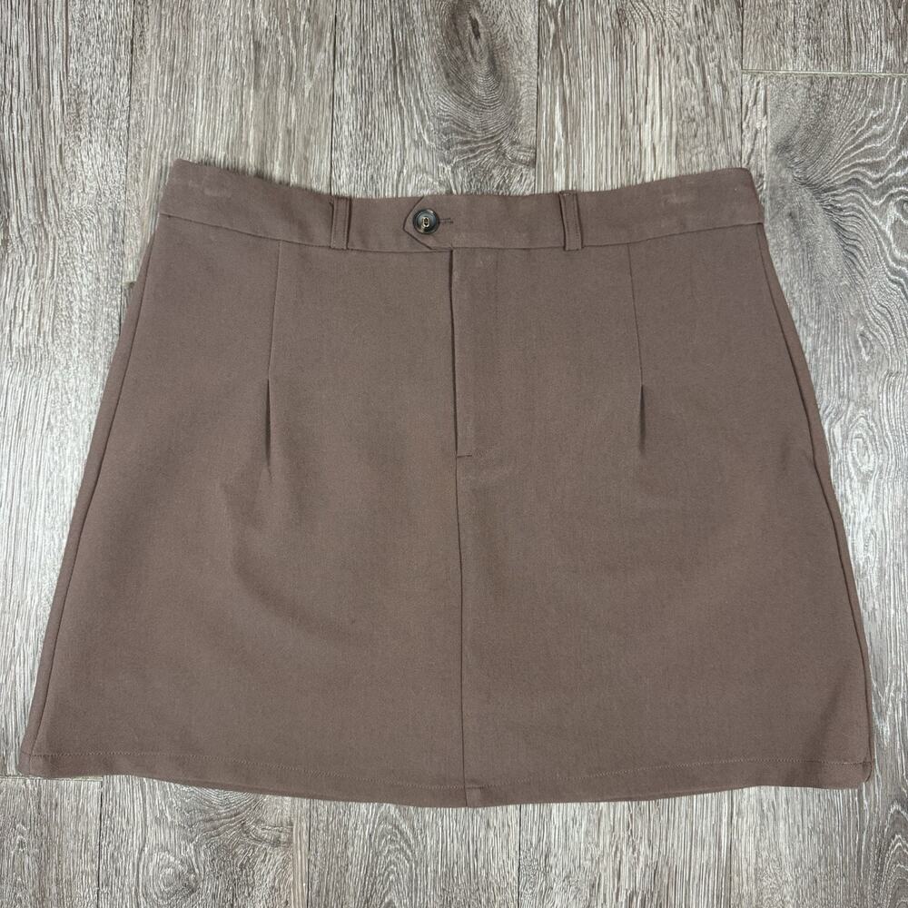 A Putnam Cest Tout Golf Skort Skirt Large Umber Brown Aline Minimalist Preppy